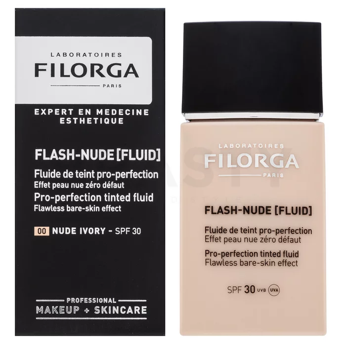 Filorga Flash-Nude Tinted Fluid tónující a hydratační emulze pro sjednocenou a rozjasněnou pleť 00 Nude Ivory 30 ml