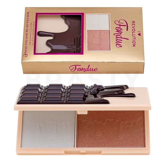I Heart Revolution Mini Chocolate Highlighter Palette palette multifunzione per l' unificazione della pelle e illuminazione Fondue 11 g
