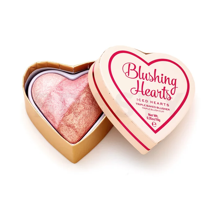 I Heart Revolution Blushing Hearts Triple Baked Blusher rdečilo v prahu Iced Hearts 10 g