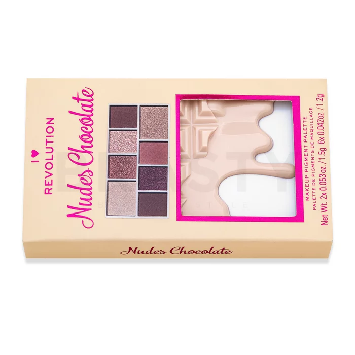I Heart Revolution Mini Chocolate Shadow Palette paletka očních stínů Nudes 10,2 g