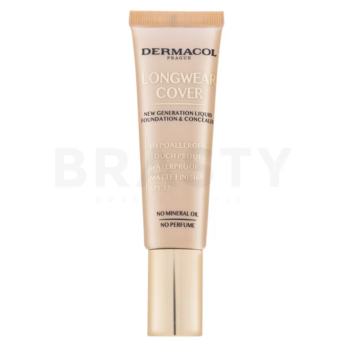 Dermacol Longwear Cover vloeibare make-up SPF 15 tegen huidonzuiverheden 01 Porcelain 30 ml