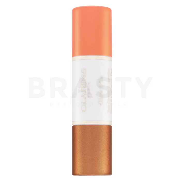 Clarins Glow 2 Go Blush & Highlighter krémová tvářenka 2v1 02 Golden Peach 2x4 g