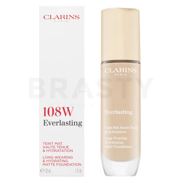 Clarins Everlasting Long-Wearing & Hydrating Matte Foundation dlouhotrvající make-up pro matný efekt 108W 30 ml