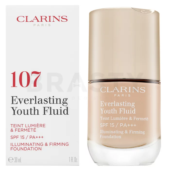Clarins Everlasting Youth Fluid dlouhotrvající make-up proti stárnutí pleti 107 Beige 30 ml