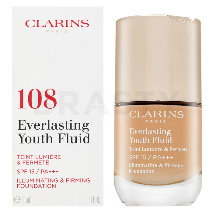 Clarins Everlasting Youth Fluid dlouhotrvající make-up proti stárnutí pleti 108 Sand 30 ml