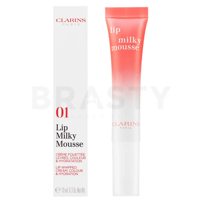 Clarins Lip Milky Mousse výživný balzám na rty s hydratačním účinkem 01 Milky Strawberry 10 ml