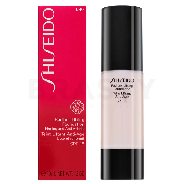 Shiseido Radiant Lifting Foundation B40 Natural Fair Beige tekutý make-up pro sjednocenou a rozjasněnou pleť 30 ml