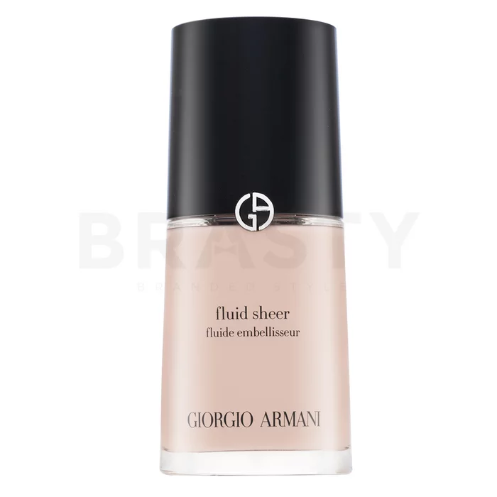 Armani (Giorgio Armani) Fluid Sheer tónující a hydratační emulze pro sjednocenou a rozjasněnou pleť 7 Shimmering Rose 30 ml