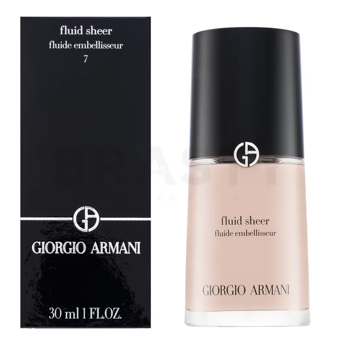 Armani (Giorgio Armani) Fluid Sheer tónující a hydratační emulze pro sjednocenou a rozjasněnou pleť 7 Shimmering Rose 30 ml