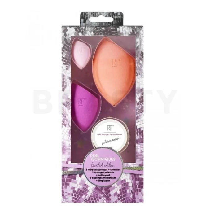 Real Techniques Miracle Beauty Blender Sponge Set with Makeup Brush Cleaner make-up spons