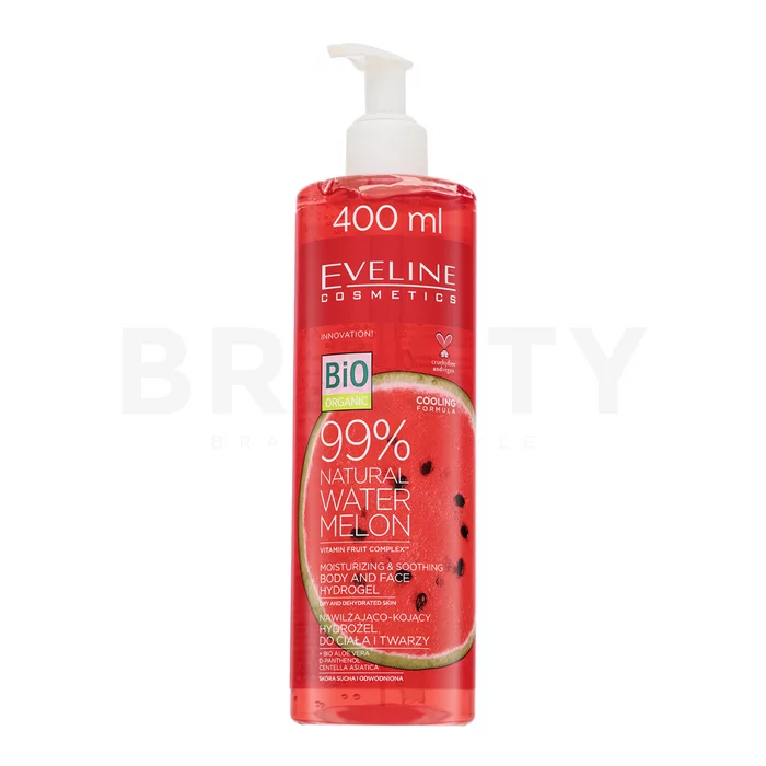 Eveline 99% Natural Watermelon Moisturizing & Soothing Hydrogel hydratační emulze pro zklidnění pleti 400 ml