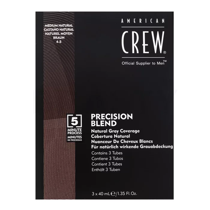American Crew Precision Blend Natural Gray Coverage Haarfarbe für Männer Medium Natural 4-5 3 x 40 ml