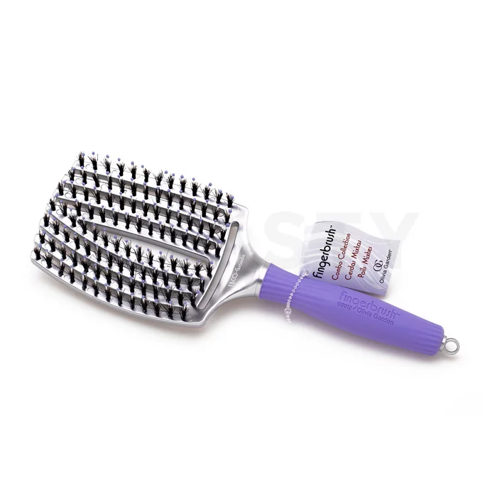 Olivia Garden Fingerbrush Combo Large Violet kartáč na vlasy s nylonovými a kančími štětinami
