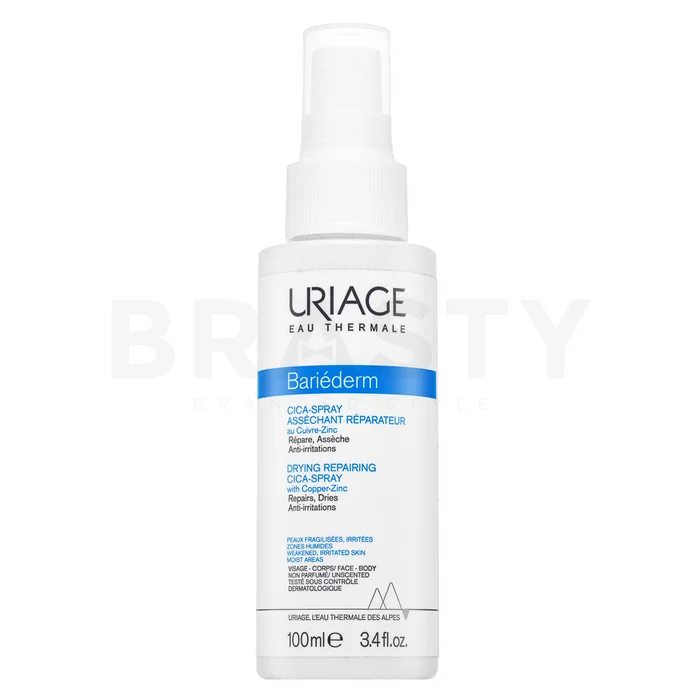 Uriage Bariederm Drying Reparing Cica-Spray vysušující reparativní sprej s obsahem mědi a zinku pro zklidnění pleti 100 ml
