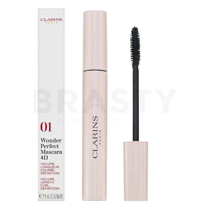 Clarins Wonder Perfect Mascara 4D řasenka pro prodloužení a natočení řas 01 Perfect Black 8 ml