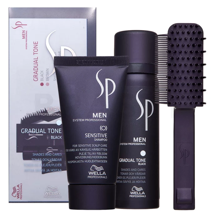 Wella Professionals SP Men Gradual Tone Black sada pro navrácení přirozené barvy vlasů DAMAGE BOX 60 ml