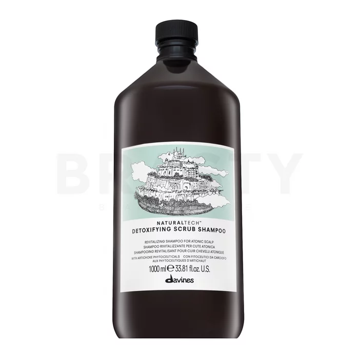 Davines Natural Tech Detoxifying Scrub Shampoo šamponový peeling pro rychle se mastící vlasy 1000 ml