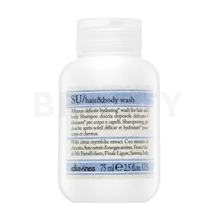 Davines Essential Haircare SU Hair & Body Wash šampon i gel za tuširanje 2 u 1 za kosu opterećenu suncem 75 ml