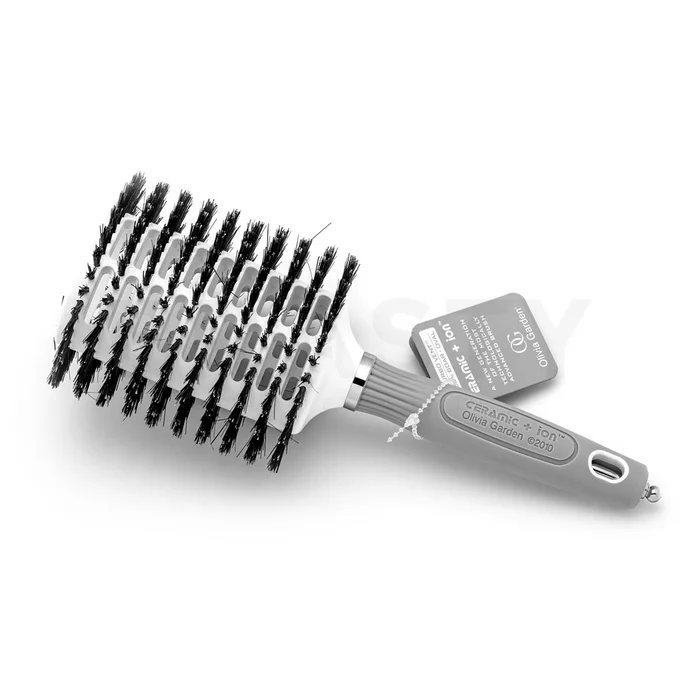 Olivia Garden Ceramic+Ion Turbo Vent Boar Oval Brush Large krtača za lase s ščetinami divjega prašiča