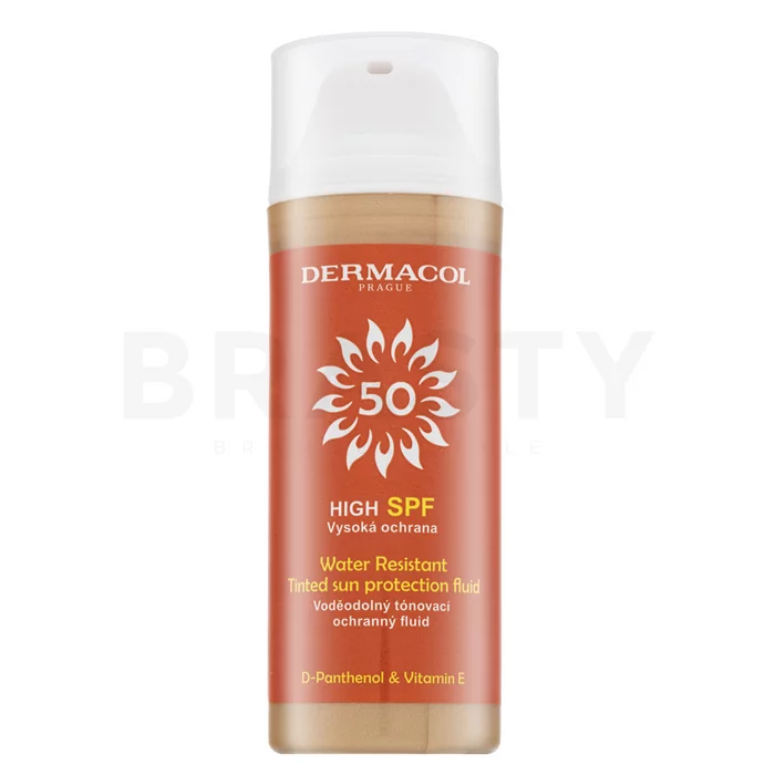 Dermacol Sun Tinted Water Resistant Fluid SPF50 cremă de protecție solară pentru uniformizarea culorii tenului 50 ml