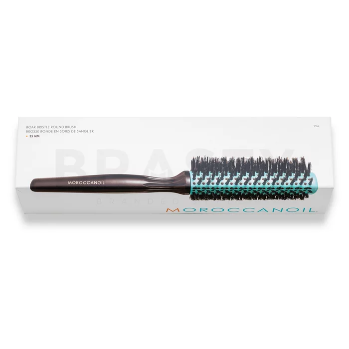 Moroccanoil Wooden Boar Bristle Round Brush 35 mm kartáč na vlasy s kančími štětinami