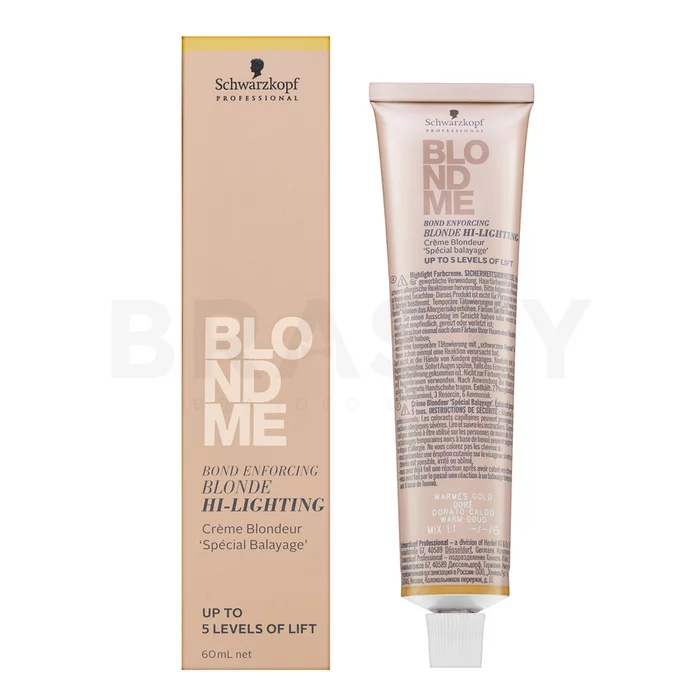 Schwarzkopf Professional BlondMe Bond Enforcing Blonde High-Lighting krém pro zesvětlení vlasů Warming Gold 60 ml