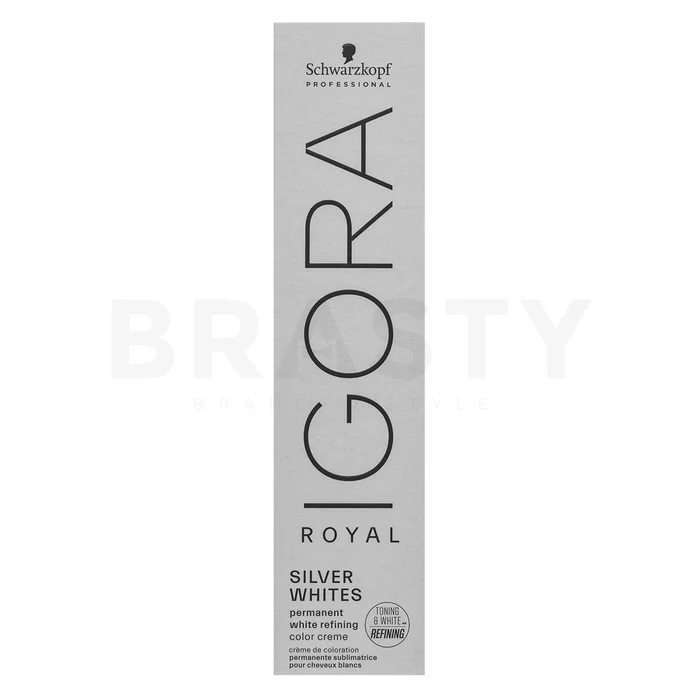 Schwarzkopf Professional Igora Royal SilverWhite Permanent White Refining Color Creme profesionální permanentní barva na vlasy pro platinově blond a šedivé vlasy Pigeon-Gray 60 ml
