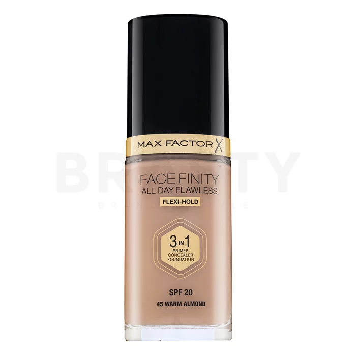 Max Factor Facefinity All Day Flawless Flexi-Hold 3in1 Primer Concealer Foundation SPF20 fond de ten lichid 3in1 45 30 ml