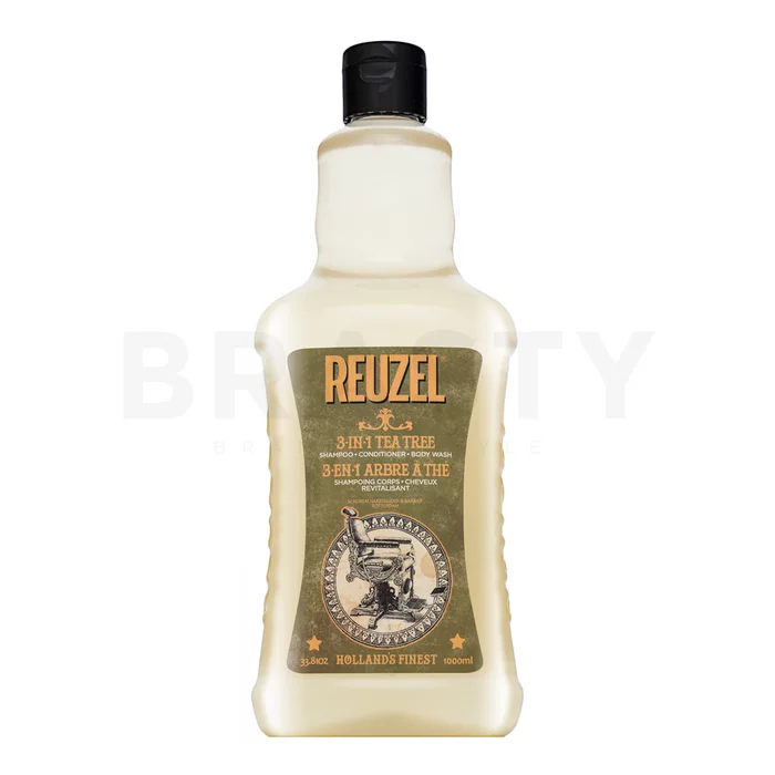 Reuzel 3-in-1 Tea Tree Shampoo šampón, kondicionér a sprchový gel 1000 ml