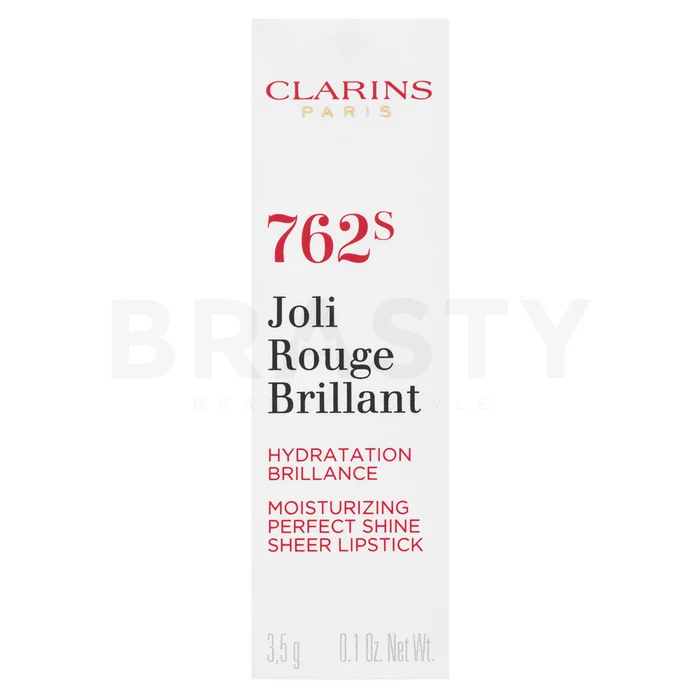 Clarins Joli Rouge Brillant Lipstick vyživující rtěnka s perleťovým leskem 762S Pop Pink 3,5 g