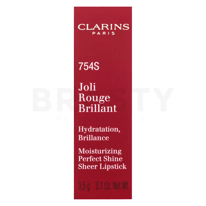 Clarins Joli Rouge Brillant Lipstick vyživující rtěnka s perleťovým leskem 754S Deep Red 3,5 g