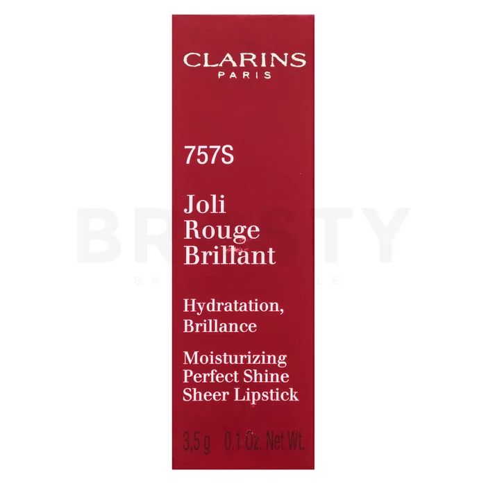 Clarins Joli Rouge Brillant Lipstick vyživující rtěnka s perleťovým leskem 757S Nude Brick 3,5 g