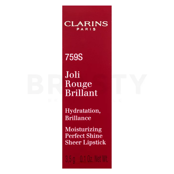 Clarins Joli Rouge Brillant Lipstick vyživující rtěnka s perleťovým leskem 759S Woodberry 3,5 g