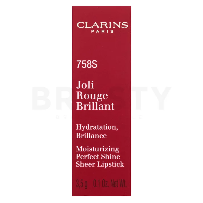 Clarins Joli Rouge Brillant Lipstick vyživující rtěnka s perleťovým leskem 758S Sandy Pink 3,5 g