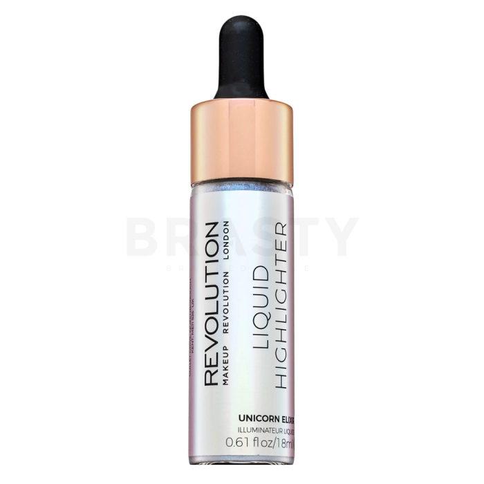 Makeup Revolution Liquid Highlighter rozjasňovač pre zjednotenú a rozjasnenú pleť Unicorn Elixir 18 ml