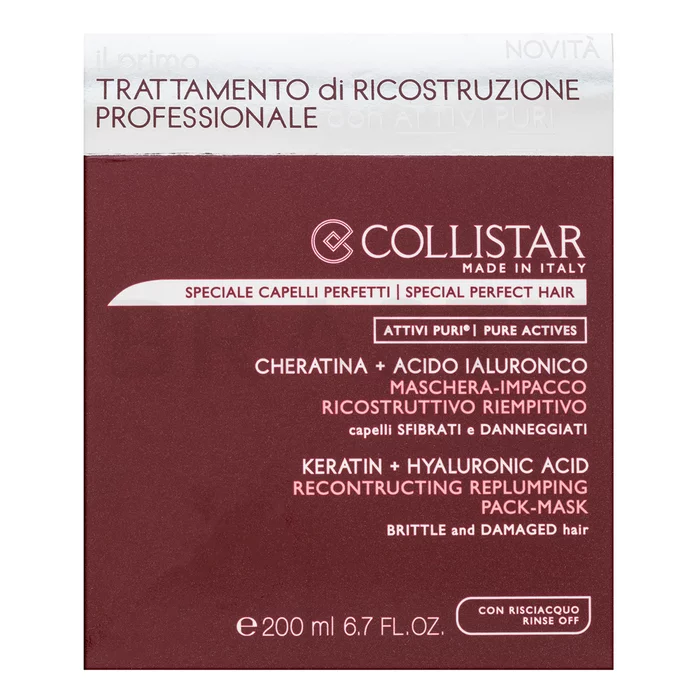 Collistar Special Perfect Hair Keratin+Hyaluronic Acid Mask регенерираща кератинова грижа за много повредена коса 200 ml