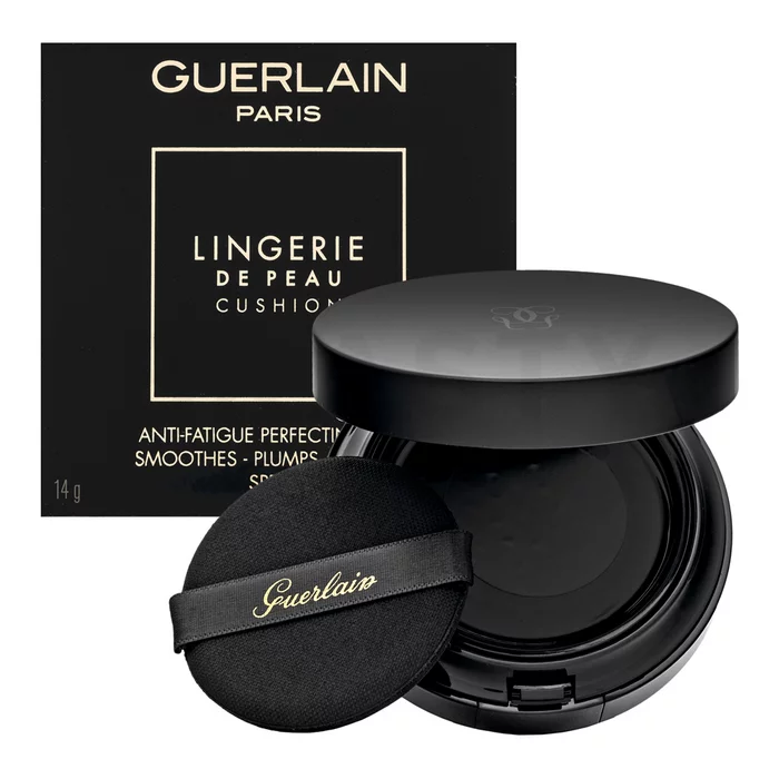 Guerlain Lingerie De Peau Cushion dlouhotrvající make-up pro sjednocenou a rozjasněnou pleť 04 Moyen 14 g