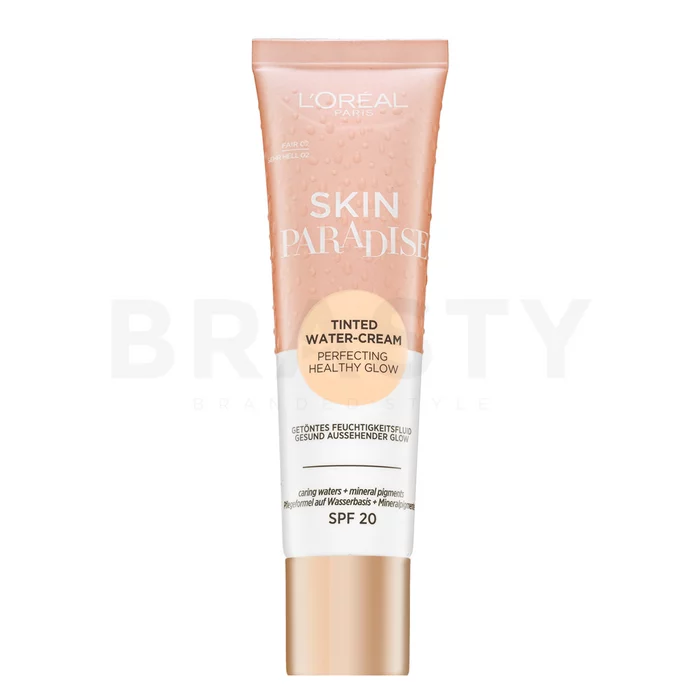 L´Oréal Paris Skin Paradise SPF20 Tinted Water-Cream tónující a hydratační emulze pro sjednocenou a rozjasněnou pleť 02 Fair 30 ml