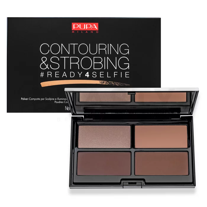 Pupa Contouring & Strobing Ready 4 Selfie Powder Palette Dark Skin paleta za konturiranje lica 18 g