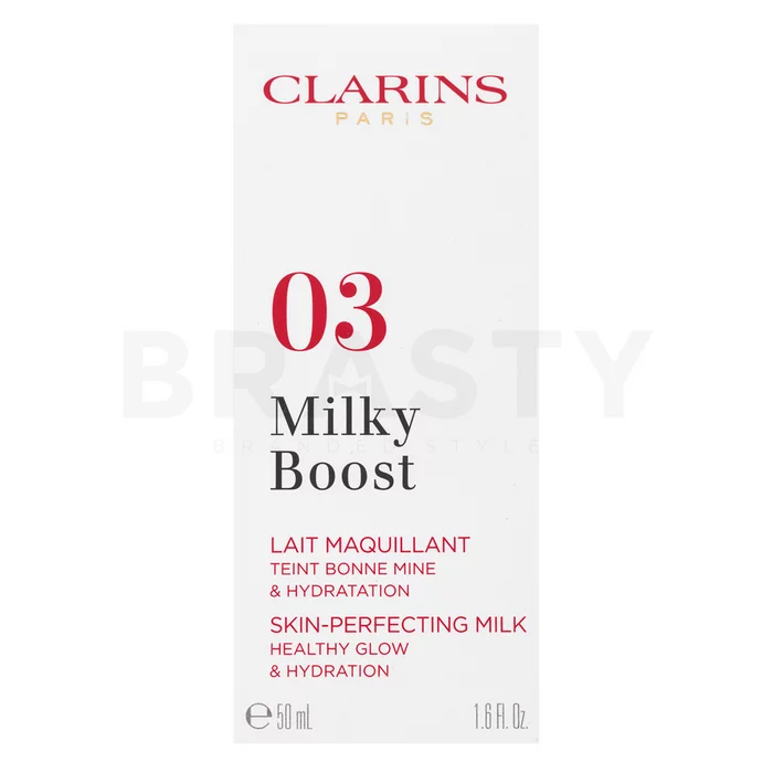 Clarins Milky Boost Foundation tónující a hydratační emulze pro sjednocenou a rozjasněnou pleť 03 Cashew 50 ml