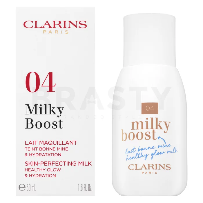 Clarins Milky Boost Foundation tónující a hydratační emulze pro sjednocenou a rozjasněnou pleť 04 Auburn 50 ml