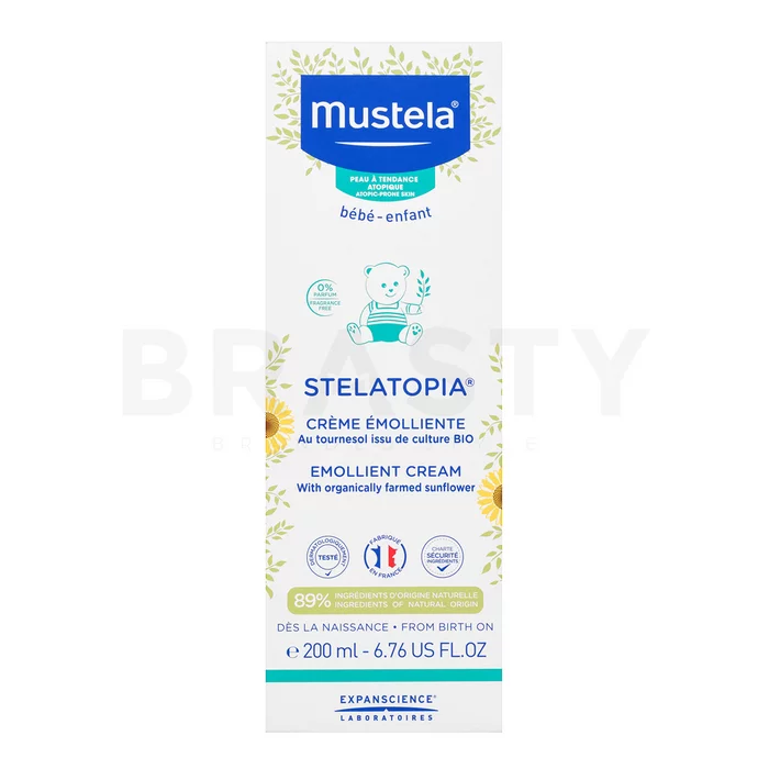 Mustela Bébé Stelatopia Emollient Cream zklidňující emulze pro suchou atopickou pokožku 200 ml