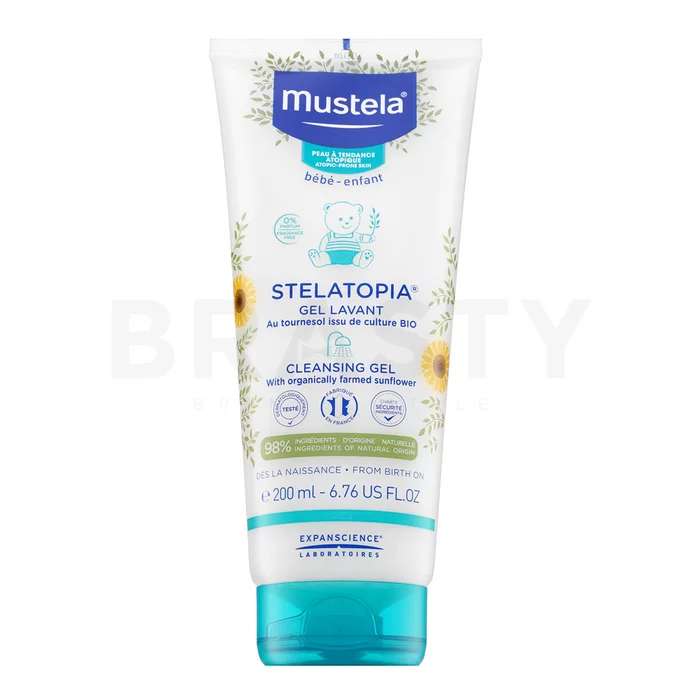 Mustela Bébé Stelatopia Tápláló tisztító gél Cleansing Gel 200 ml