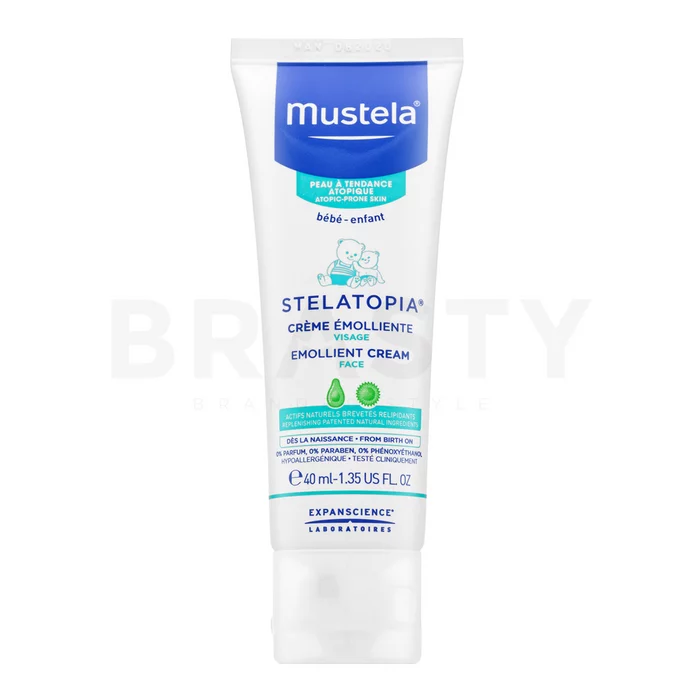Mustela Bébé Stelatopia Emollient Cream pleťový krém pro suchou atopickou pokožku 40 ml