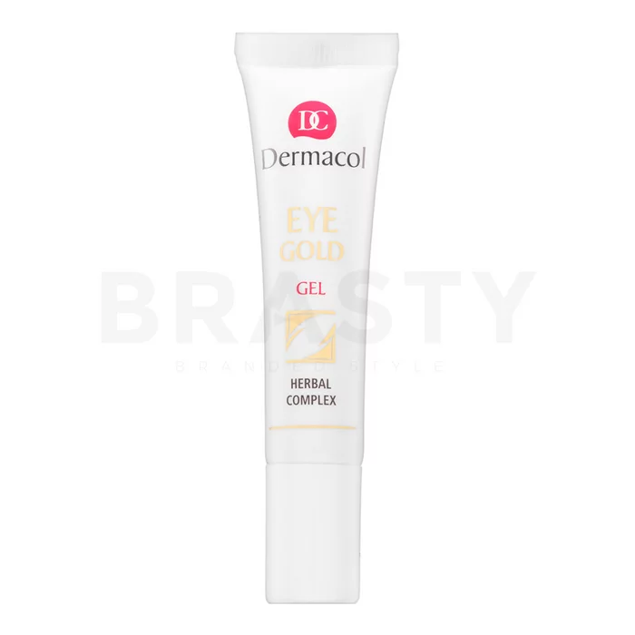 Dermacol Eye Gold Gel odświeżający żel pod oczy przeciwzmarszczkowa pielęgnacja walcząca z obrzękami i przebarwieniami 15 ml