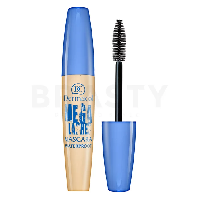 Dermacol Mega Lashes Mascara Waterproof voděodolná řasenka pro prodloužení řas a objem Black 12,5 ml