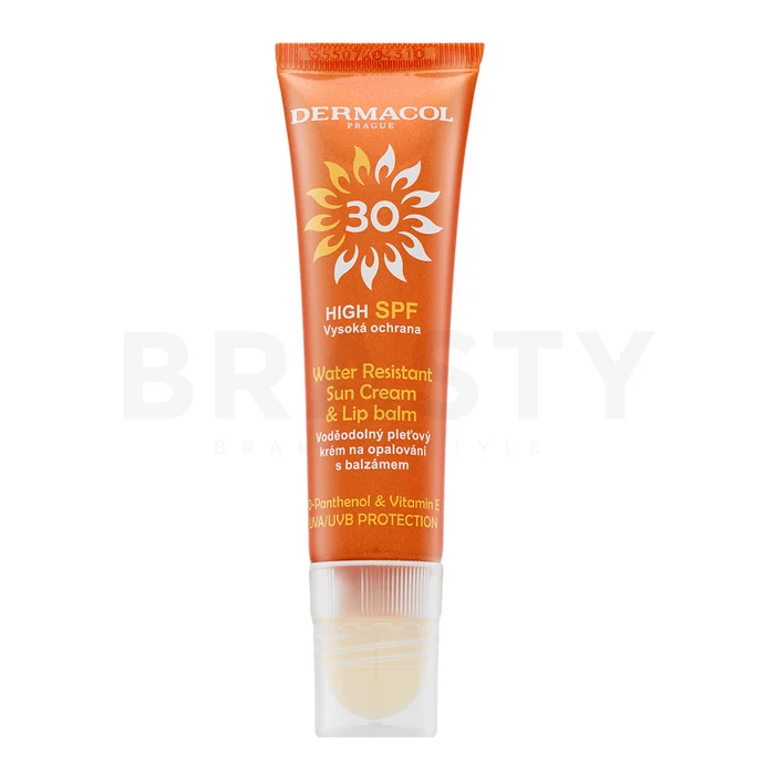 Dermacol Sun Water Resistant Sun Cream & Lip Balm SPF30 voděodolný pleťový krém na opalování s balzámem na rty 30 ml
