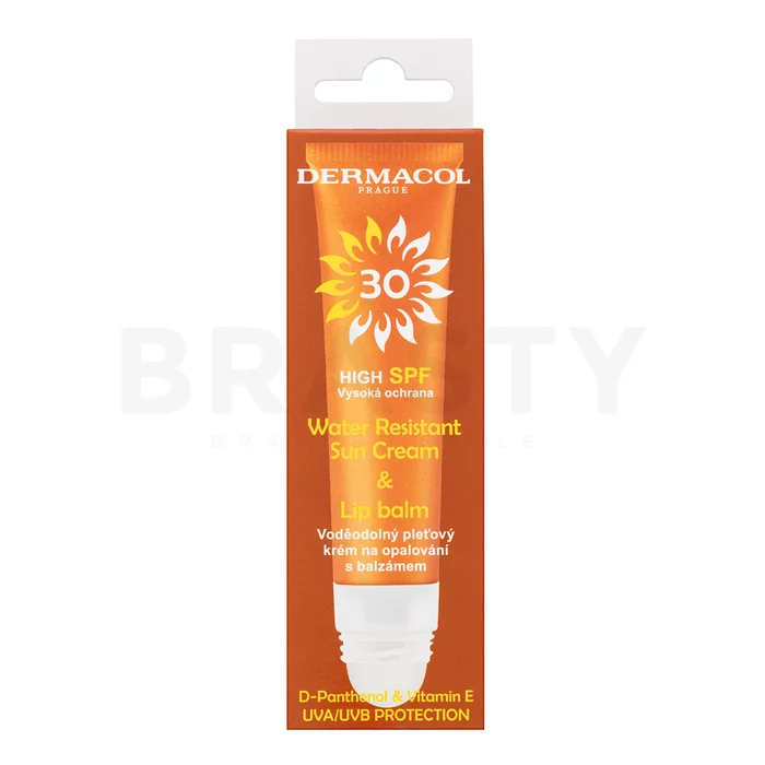 Dermacol Sun Water Resistant Sun Cream & Lip Balm SPF30 voděodolný pleťový krém na opalování s balzámem na rty 30 ml