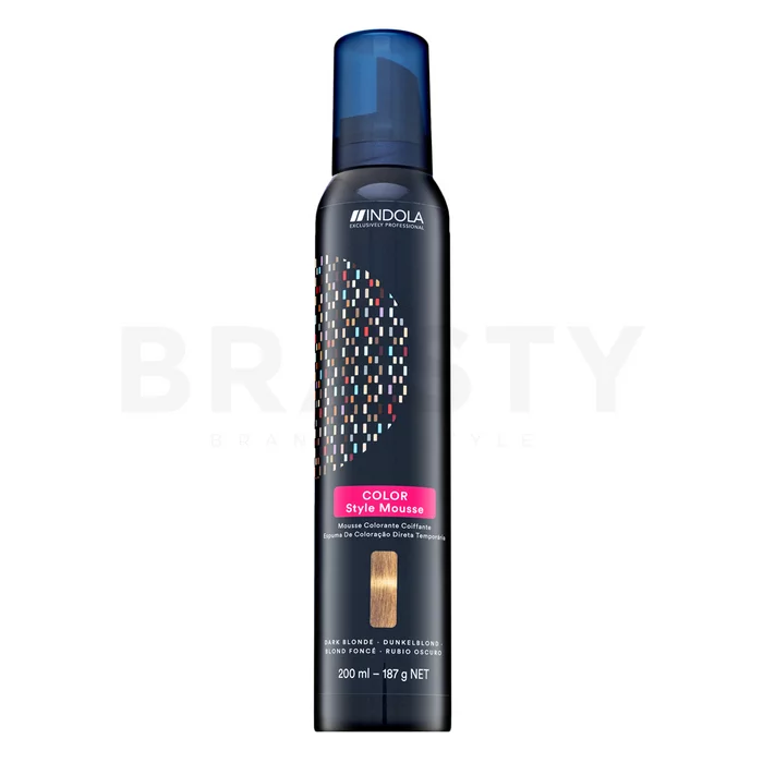 Indola Color Style Mousse semi-permanentní barvící pěna na vlasy Dark Blonde 200 ml