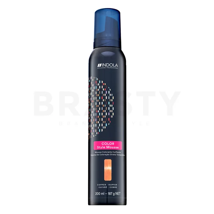 Indola Color Style Mousse semi-permanentní barvící pěna na vlasy Copper 200 ml
